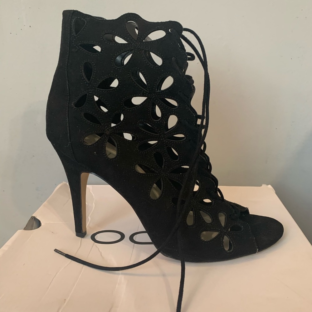Black bootie heels